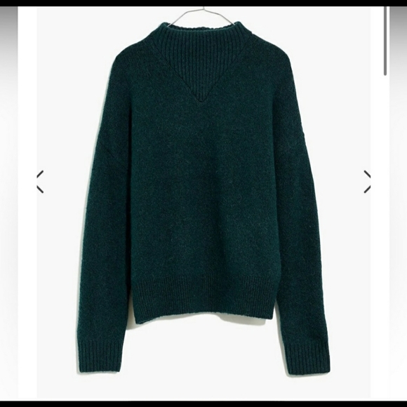 Madewell deep forest green XL sweater mock neck nwot - Picture 1 of 14